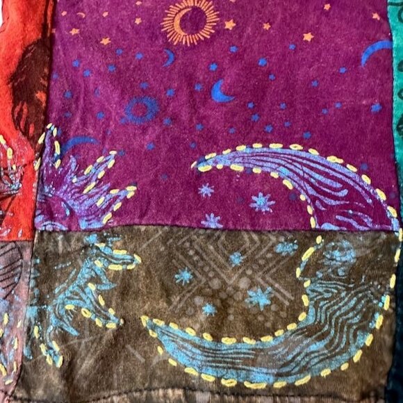 Handmade Bohemian Hippie Patchwork Cotton Top Multicolor by Juan Tommy Size M - Picture 6 of 13